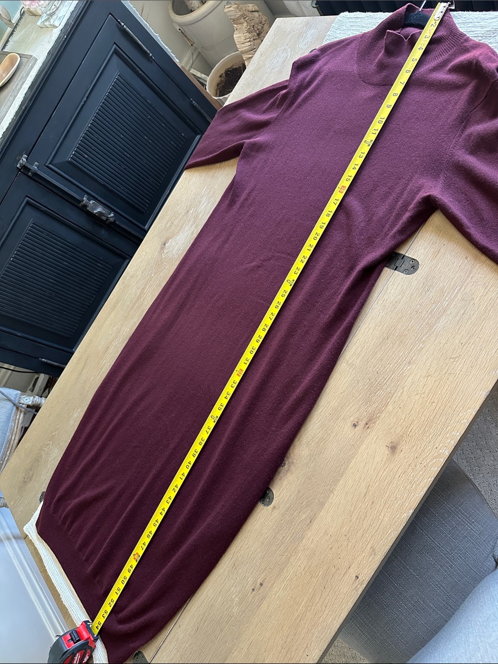 Quince Mongolian Cashmere Turtleneck Sweater Dress Red Burgundy Wine Tasting XL - Picture 10 of 12